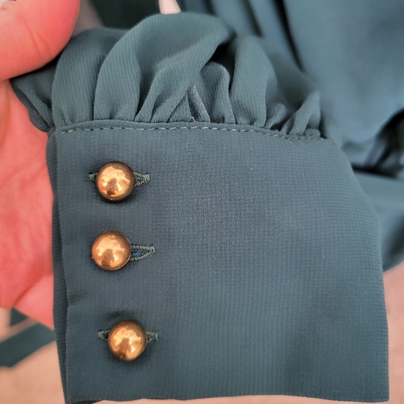 Pinkblush Green Chiffon Maternity Dress Size Small **See Description Details** - Picture 6 of 7